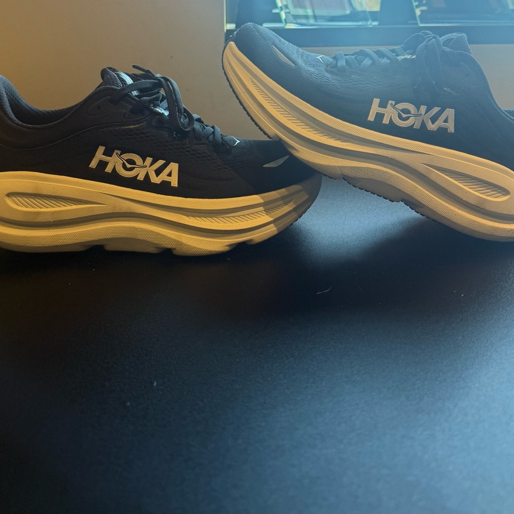 Hoka Black and White Athletic Sneakers